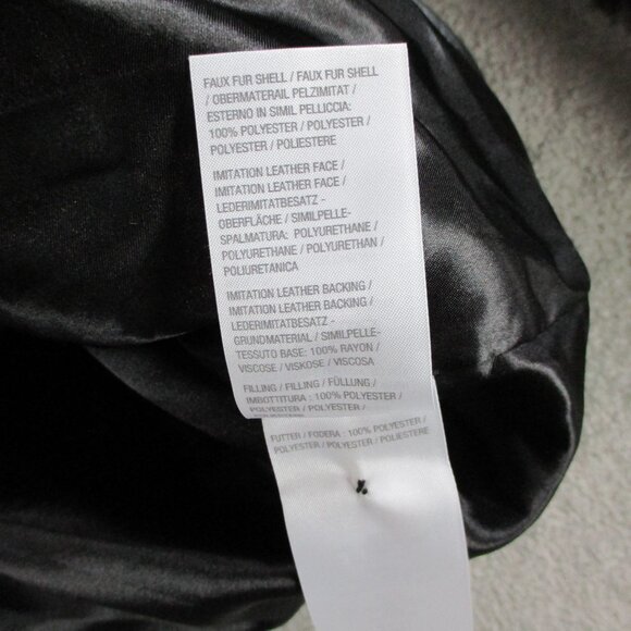 Dennis by Dennis Basso Coat Womens XL Black Faux Fur Button Front Quilted Trim - Picture 5 of 8